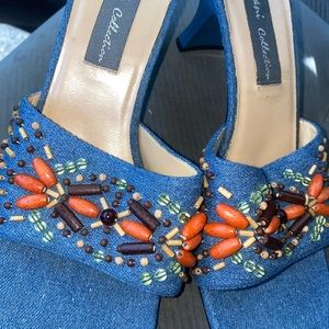 Cutest vintage denim kitten heels ever.